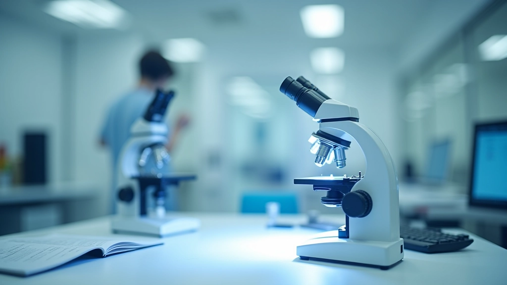 Laboratory or medical setting showing microscopic cells, representing immune system health and cellular function